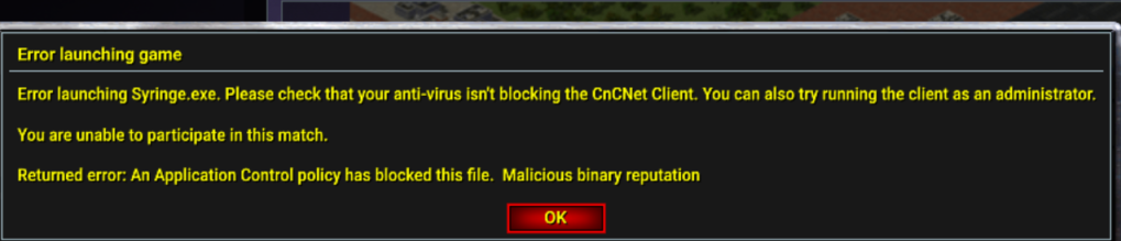 Windows message showing an app blocked by application control policy